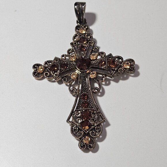 **Sale** Gold tone inspirational cross pendant - Picture 9 of 9